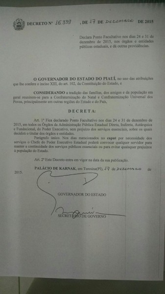 20151221 Decreto Ponto Facultativo
