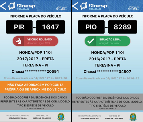 ocorrencias 05/10/2017