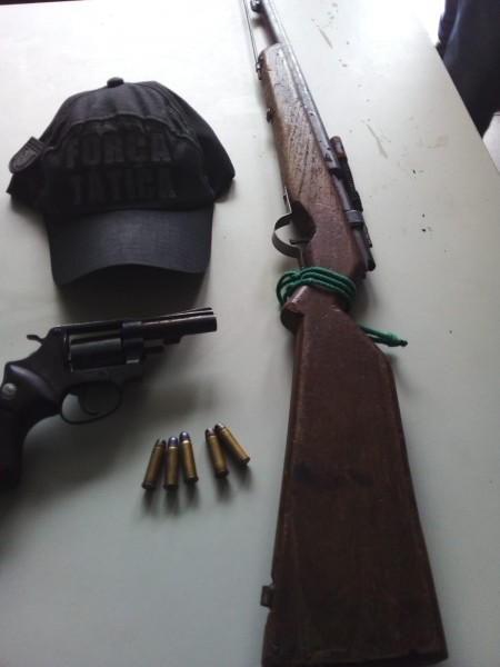 Armas recuperadas pela PMPI no ltimo fim de semana