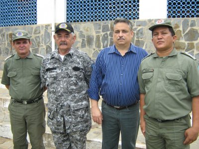 Cap Iscio; Cel. Prado; Secretrio Robert Rios e o Maestro Rocha